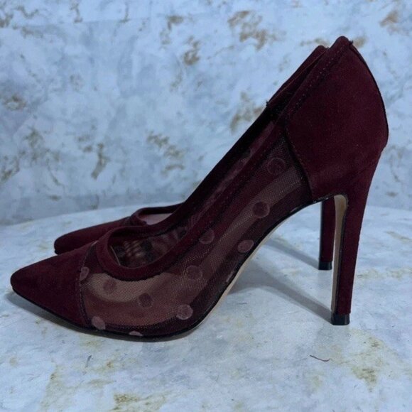 Michael Shannon Women’s Shoes Red/ Burgundy Heels - Picture 4 of 10